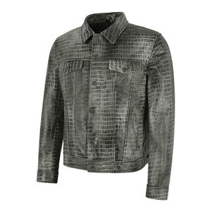 Chaqueta de Invierno Personalizada de Cuero Genuino y Lona, Estilo Motociclista, con Cuello Alto, Impermeable, Cortavientos y con Capucha para Hombre - Product Image 2