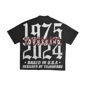 Venta al por mayor OEM 100% algodón camiseta de gran tamaño Dtg Print Tee Logo camiseta Heavyweight StoneAcid Washed Vintage Custom Men's T-shirts - Product Image 4