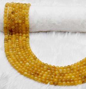Premium Yellow Color Golden Rutile 8mm Round Beads Wholesale Natural Healing Crystals <b>Stones</b> for Jewelry Making Meditation - Product Image 1