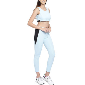 Ensemble soutien-gorge de sport à séchage rapide respirant et leggings taille moyenne Gym Yoga vêtements de fitness actifs motif solide Service OEM personnalisé - Product Image 4