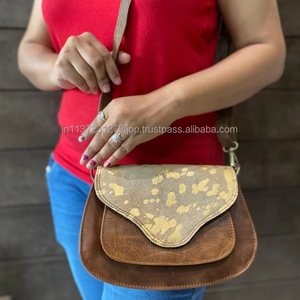 Hot Selling Cowhide Leather Wholesale Product High Quality Genuine Leather Metallic Fur <b>Handbag</b> Leather Shoulder Bag Purse Women - Product Image 4