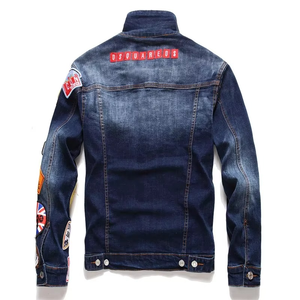 Nouvelle veste en jean de luxe de haute qualité, coupe ajustée, style streetwear, à capuche, en toile lavée, manches longues, pour homme - Product Image 2