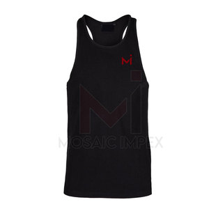 Débardeurs en coton et polyester de haute qualité pour hommes, tissés tricotés et respirants avec logo personnalisé pour la vente en gros de vêtements décontractés de fitness et de course - Product Image 4