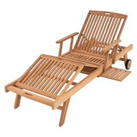 Chaise longue classique moderne en teck, résistante aux UV, écologique, pour l'extérieur, le patio, le salon, les hôtels, les villas
