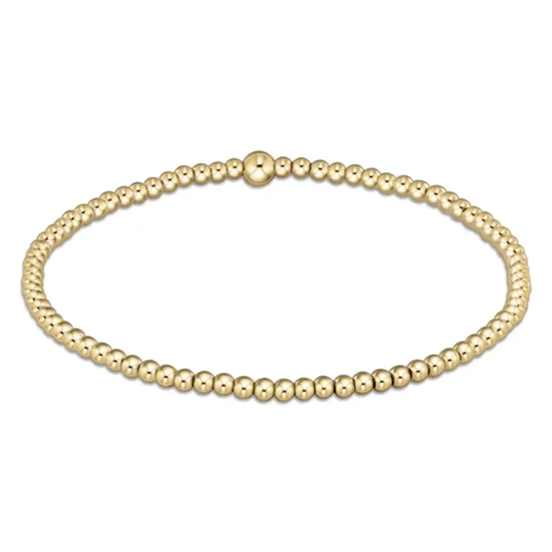Lucky Classic 18K Gold Plated 2.5mm Stainless Steel Bead Bracelet for Men Women Jewelry