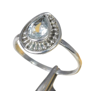 Topaze bleue naturelle bague faite à la main solide 925 bijoux en argent Sterling parfait filles pierres précieuses argent Sterling 925 timbre bague bijoux - Product Image 1