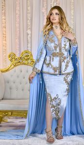 DESLUJANTE VESTIDO DE SKY-BLUE-JACKET-KARAKOU CON VELO CON Cuentas de Cristal Adornadas, piedra, Dabka Trabajo PARA FIESTAS/Boda = 2024 - Product Image 2