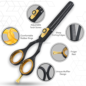 กรรไกรตัดผมคุณภาพสูงหลายสี กรรไกรตัดผม 6 นิ้ว สําหรับจัดแต่งทรงผมขอบตัดคม สแตนเลส - Product Image 3