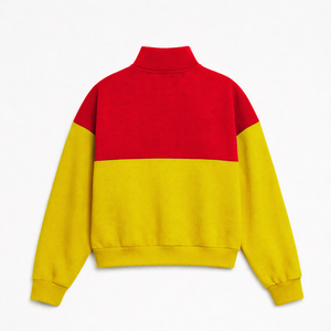 NSPDK Sudadera con cremallera corta para mujer, jersey casual con cuello simulado y cremallera, suéter con cuello alto y cremallera. - Product Image 3