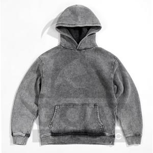 Nouveauté Arrivée récente Hiver Casual Acid Wash Personnalisé Hommes Polaire Streetwear Coupe régulière Coton mélangé Sweats à capuche Adultes - Product Image 1