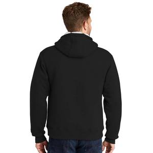 เสื้อแจ็คเก็ตมีฮู้ดบุขนเชอร์ปาแบบซิป กันน้ำ เป็นมิตรกับสิ่งแวดล้อม สีดำ พร้อมโลโก้แบบกำหนดเอง สำหรับผู้ชาย - Product Image 2