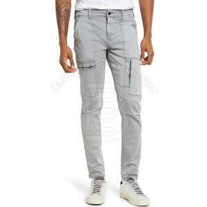 กางเกงคาร์โก้กางเกงคาร์โก้สีเทาสำหรับผู้ชายกางเกงคาร์โก้ผ้าคอตตอนแบบ100% 2024ล่าสุดผลิตตามสั่ง - Product Image 1