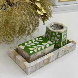 Quemador de alta demanda con incrustaciones de hueso y fregona Bakhoor Burner 2025- Medkhan | Mabkhara | Mubkhar con caja de resina y bandeja Medkhan Resin Box - Product Image 5