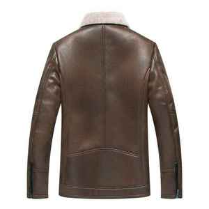2025 Trending <b>Brown</b> 100% <b>Leather</b> Puffer <b>Jacket</b> with Canvas Fabric Hooded Winter Breathable Stylish Design - Product Image 3