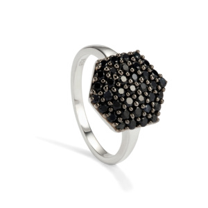 Bague en saphir bleu birman de 1,58 ct, plaqué rhodium, argent sterling, bijoux fins - Product Image 1
