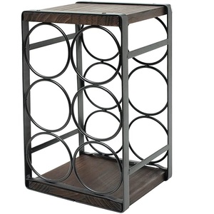 Unique Style Metal <b>Black</b> Water Bottle Rack With Wooden Base Freestanding <b>Kitchen</b> Storage Holder Wedding Party Soft Drink <b>Shelves</b> - Product Image 5