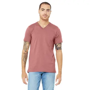 Basic Mauve color blank men's V-Neck Man T Shirt 3005 Bella+Canvas tee unisex v neck Breathable tee jersey