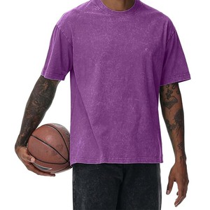 เสื้อยืดถักแบบปรับแต่งได้ 100% ผ้าฝ้าย/โพลีเอสเตอร์ สำหรับผู้ชาย คุณภาพสูง แขนสั้น ลายเรียบ ทรงโอเวอร์ไซส์ สไตล์วินเทจ ผ่านการซัก - Product Image 6