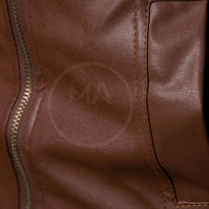 Veste en cuir grande taille en gros Veste en cuir à usage extérieur Veste en cuir à col montant pour hommes - Product Image 5