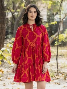 Vestido corto tejido hecho a mano de algodón indio para niña, dulce y elegante, fiestas de cumpleaños, bodas, lunas de miel, ropa de verano para la playa, suministro ODM - Product Image 4