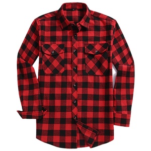 Chemises en flanelle de haute qualité pour hommes Chemise à manches longues en coton brossé respirant Chemises décontractées pour acheteurs en gros - Product Image 1