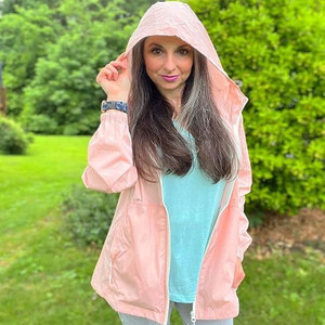 Haute qualité hommes femmes coupe-vent veste décontracté Ultra-léger imperméable séchage rapide respirant étanche à la pluie fermeture éclair impression tissu - Product Image 3