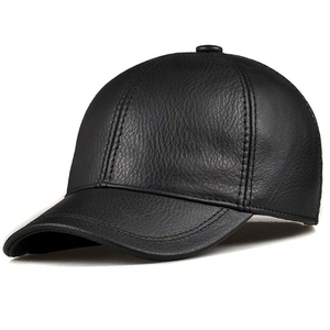 Gorras de Béisbol de Diseño Nuevo, Cuero Genuino, Hechas a Medida, Gorras de Béisbol de Cuero Negro Ajustadas, Servicio OEM a Precios Económicos - Product Image 3