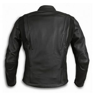 Top Notch Men's Soft Black Genuine Cowhide Leather Racing Motorbike Jacket Breathable Winter Touring Windproof Motorcycle Jacket - Product Image 2