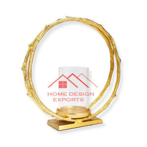 Bougie en métal fini doré et antique votive accessoires de décoration d'hôtel de maison de luxe - Product Image 4