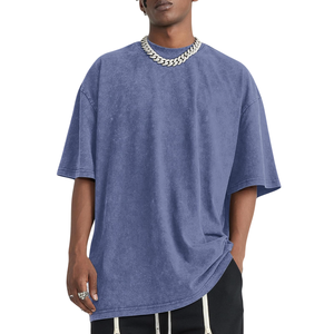 Wholesale Mens Washed Shirts Men's Custom Print Vintage T-Shirt, Oversized <b>Drop</b> Shoulder <b>Acid</b> Wash Tee for Edgy Street Style - Product Image 6