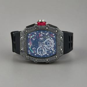 Nuevo Estilo Reloj de Lujo Personalizado con Diamantes VVS Cultivados en Laboratorio, Esqueleto, Oro Rosa, Movimiento de Cuarzo, Reloj de Moda para Hombre, Único, Estilo Hip Hop - Product Image 1