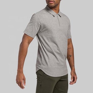 OEM Custom Men's for Shirts Breathable Polyester/Cotton Jersey Half Zip Solid <b>Compressed</b> Plus Size Embroidery Print Hot Sale - Product Image 4