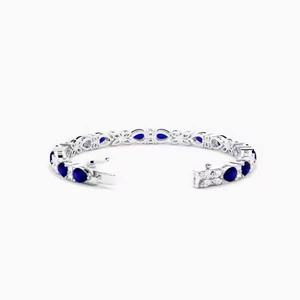 Pulsera de tenis de diamante moissanite para mujer, nuevo diseño, Diamante Azul brillante y blanco, joyería fina helada - Product Image 6