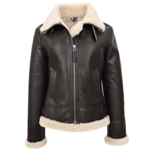Veste en cuir de mouton pour femme avec capuche détachable veste chaude en fausse fourrure - Product Image 3