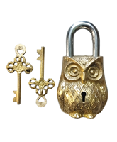 Cadenas hibou en laiton massif de meilleure qualité Serrure de porte de bureau à collectionner avec deux clés directement du fabricant indien