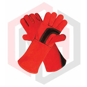 ถุงมือเชื่อมมือหนังวัวขนาด7ออนซ์16นิ้วทนทานต่อการฉีกขาดดีไซน์ล่าสุด - Product Image 5