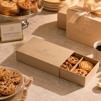Boîtes à biscuits pour boulangerie OEM, boîtes à biscuits biodégradables, compartiments de qualité alimentaire, boîtes à biscuits en papier avec gaufrage, logo personnalisé, taille personnalisée