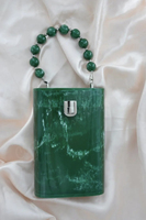Sac à bandoulière de luxe populaire, style bohème vintage, en résine imperméable, avec bouton perlé et chaînes réglables, fait main en Inde