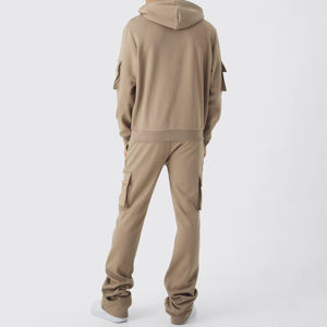 Streetwear surdimensionné 100% coton 460 Gsm poids lourd imprimé hiver à capuche Baggy ensemble de survêtement pour hommes - Product Image 4