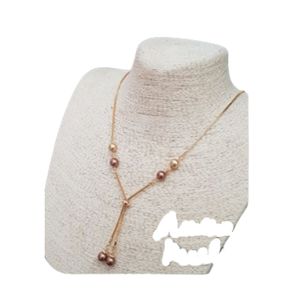 El mejor collar de perlas de concha de Sabrina de su clase, oro blanco para regalo - Product Image 3
