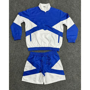 Estilo de tendencia, precio al por mayor, conjunto corto cortavientos personalizado para hombre, ajuste relajado, conjunto corto de nailon transpirable de poliéster 100% para hombre - Product Image 3