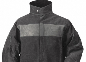 Chaqueta de soldadura de protección industrial, tela de cuero y algodón, ignífuga, resistente, chaqueta de soldadura de alta resistencia - Product Image 2