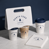 Support à 2 gobelets personnalisé AT PACK avec logo pour les cafés, solution d'emballage pour les boissons à emporter