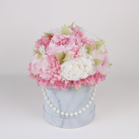 Décoration d'intérieur : Bouquet éternel stabilisé longue durée de roses, hortensias et pivoines naturelles préservées