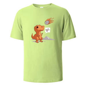 Vêtements en vrac dinosaure et météorite imprimé Streetwear T-Shirt décontracté hauts à manches courtes t-shirts d'été pour chemises unisexes 100% coton - Product Image 2