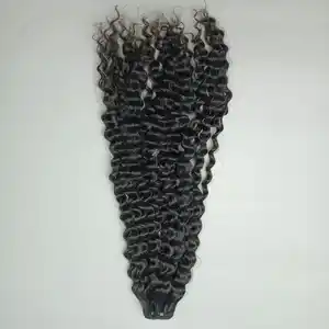 Kinky xoăn sợi ngang tóc con người phần mở rộng tóc từ 8 đến 32 inch tùy chỉnh màu sắc đôi sợi ngang duy nhất sợi ngang được thực hiện bởi ng tóc