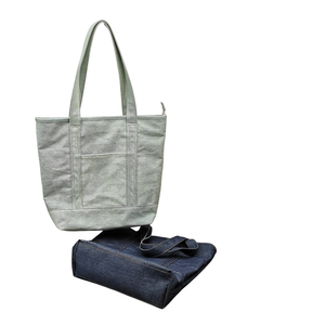 Sac à bandoulière en toile denim sac à provisions grande capacité pour femme sac fourre-tout littéraire de niche sac à main polyvalent décontracté - Product Image 3