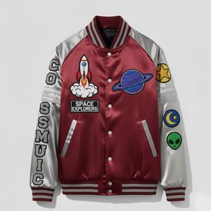 Vestes de baseball en chenille brodée de qualité supérieure pour hommes Nouveau design Veste universitaire en satin pour hommes en couleur personnalisée - Product Image 1