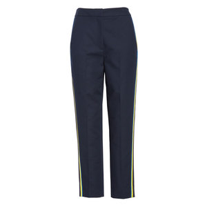 กางเกงเอวสูงสำหรับผู้หญิงกางเกงขากว้างพร้อมเข็มขัดกางเกงใส่ทำงานและลำลองหรูหรา - Product Image 1