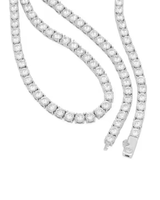 D YASH Corporation Ensemble de collier ras-du-cou et chaîne à maillons en argent entièrement sertie de diamants pour homme, style Hip Hop Tennis, motif diamant